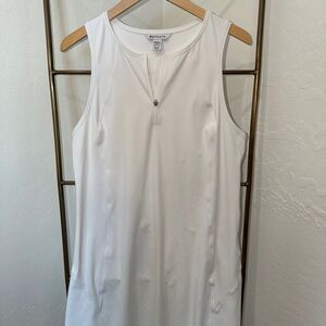 Athleta White Ace Tennis Front-Zip Sleeveless Athletic Dress